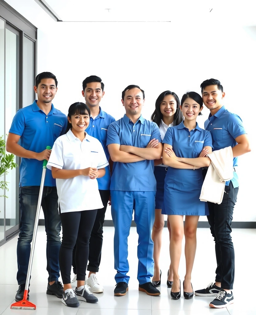 sparkleo cleaning team members in professional uniforms